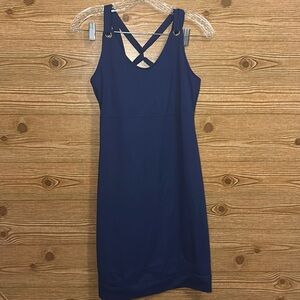 Merrell Opti-Wick UPF 50+ Sun Dress Criss Cross Back Straps Blue Sz Small S/P